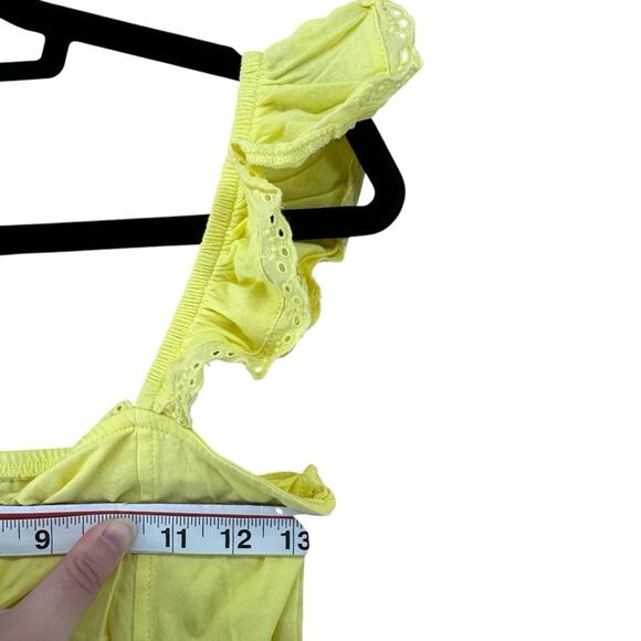 NWT Abound ruffle sleeve yellow crop top front tie lightweight women’s size M - Picture 6 of 6